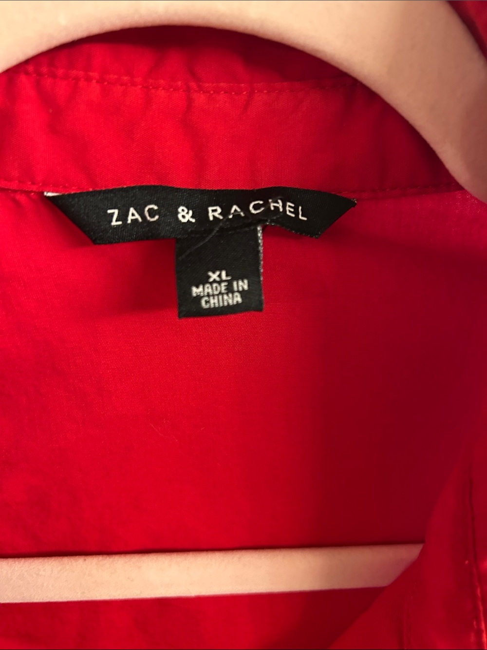 Zac & Rachel Bold Red Collared Shirt - Picture 3 of 3